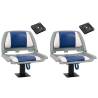  Boat Seats 2 pcs with Pedestal 360° Rotatable Colour blue and white Quantity in Package 2 Model with pedestal 