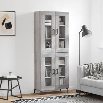 Stylish Highboard Grey Sonoma | Durable Engineered Wood Storage