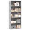 Concrete Grey Book Cabinet - 80x30x189 cm - Stylish Storage