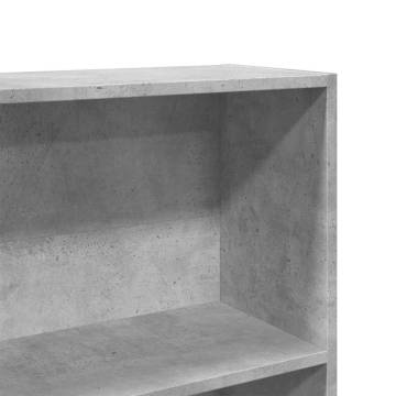 Concrete Grey Book Cabinet - 80x30x189 cm - Stylish Storage