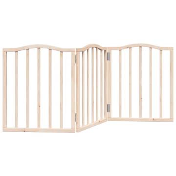 Foldable 3 Panel Dog Gate - 150 cm Poplar Wood | HipoMarket