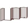 Foldable Dog Gate with Door - 300 cm Brown Oak