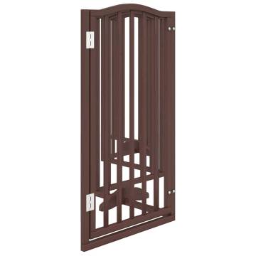 Foldable Dog Gate with Door - 300 cm Brown Oak