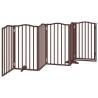 Foldable Dog Gate with Door - 300 cm Brown Oak