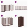 Foldable Dog Gate with Door - 300 cm Brown Oak