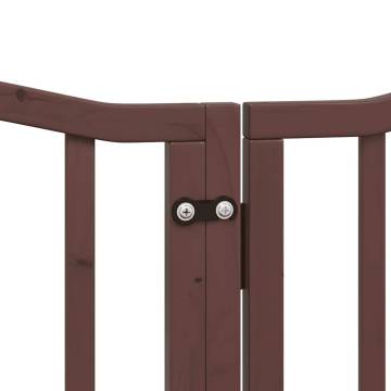 Foldable Dog Gate with Door - 300 cm Brown Oak