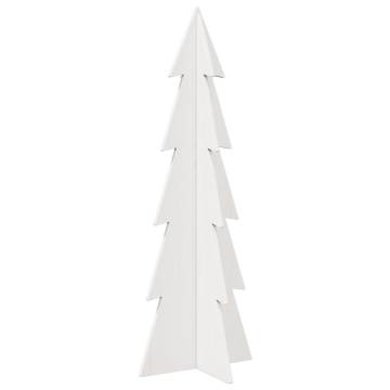 Wooden Christmas Tree Decoration - 112 cm Solid Pine White