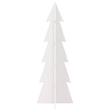 Wooden Christmas Tree Decoration - 112 cm Solid Pine White