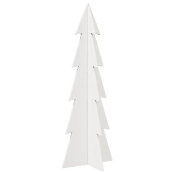 Wooden Christmas Tree Decoration - 112 cm Solid Pine White