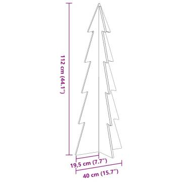 Wooden Christmas Tree Decoration - 112 cm Solid Pine White