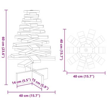 Wooden Christmas Tree 60cm | Unique Solid Pine Decoration