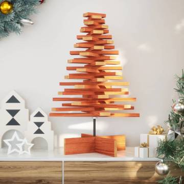 Wooden Christmas Tree - Wax Brown Solid Pine 80 cm | Hipo Market