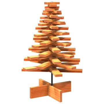 Wooden Christmas Tree - Wax Brown Solid Pine 80 cm | Hipo Market