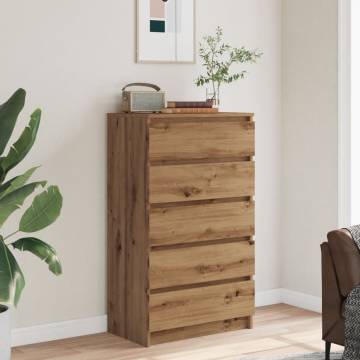 Stylish Drawer Cabinet - Artisan Oak 60x36x103 cm | HipoMarket UK