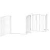 Foldable 4 Panel Dog Gate with Door - 320 cm Poplar Wood