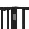 Foldable Dog Gate with Door - 320cm Poplar Wood - Black