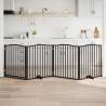 Foldable Black Dog Gate with Door | 320 cm Poplar Wood