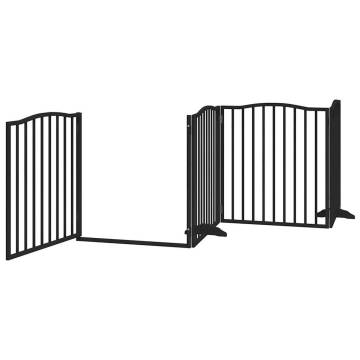 Foldable Black Dog Gate with Door | 320 cm Poplar Wood