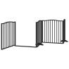 Foldable Black Dog Gate with Door | 320 cm Poplar Wood