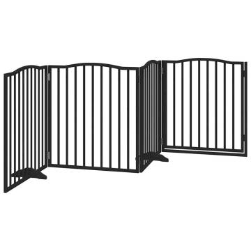 Foldable Black Dog Gate with Door | 320 cm Poplar Wood