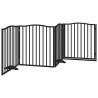 Foldable Black Dog Gate with Door | 320 cm Poplar Wood