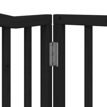 Foldable Black Dog Gate with Door | 320 cm Poplar Wood