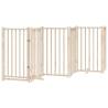 Foldable Dog Gate with Door - 6 Panels Solid Wood 300 cm