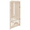 Foldable Dog Gate with Door - 6 Panels Solid Wood 300 cm