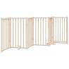 Foldable Dog Gate with Door - 6 Panels Solid Wood 300 cm