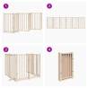 Foldable Dog Gate with Door - 6 Panels Solid Wood 300 cm