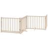 Foldable Dog Gate with Door - 320 cm Solid Wood Fir