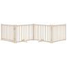 Foldable Dog Gate with Door - 320 cm Solid Wood Fir