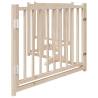 Foldable Dog Gate with Door - 320 cm Solid Wood Fir