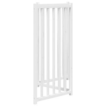 Foldable Dog Gate - 3 Panels White Solid Wood Fir | Hipomarket