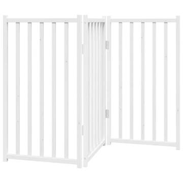 Foldable Dog Gate - 3 Panels White Solid Wood Fir | Hipomarket