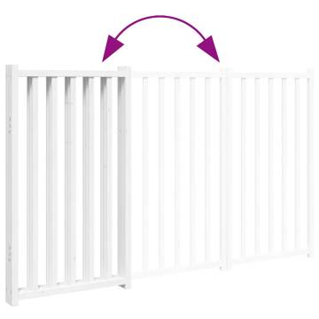 Foldable Dog Gate - 3 Panels White Solid Wood Fir | Hipomarket