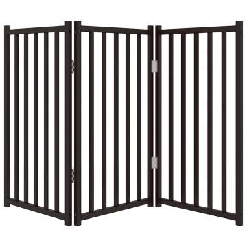 Foldable Dog Gate - 3 Panels Black Solid Wood | HipoMarket UK