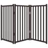 Foldable Dog Gate - 3 Panels Black Solid Wood | HipoMarket UK