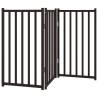 Foldable Dog Gate - 3 Panels Black Solid Wood | HipoMarket UK