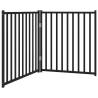 Foldable Dog Gate - 2 Panels Black Solid Wood | HipoMarket