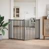 Foldable Dog Gate - 2 Panels Black Solid Wood | HipoMarket