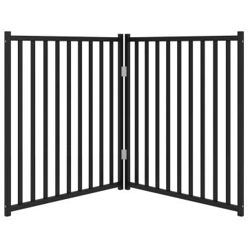 Foldable Dog Gate - 2 Panels Black Solid Wood | HipoMarket