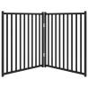 Foldable Dog Gate - 2 Panels Black Solid Wood | HipoMarket