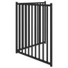 Foldable Dog Gate - 2 Panels Black Solid Wood | HipoMarket