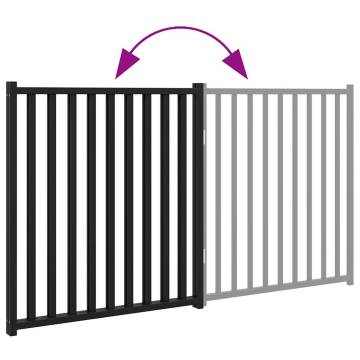 Foldable Dog Gate - 2 Panels Black Solid Wood | HipoMarket