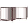 Dog Gate with Door - Foldable 4 Panels Brown Oak 320 cm