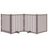 Dog Gate with Door - Foldable 4 Panels Brown Oak 320 cm