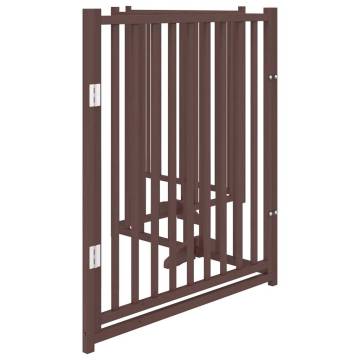 Dog Gate with Door - Foldable 4 Panels Brown Oak 320 cm