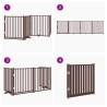 Dog Gate with Door - Foldable 4 Panels Brown Oak 320 cm