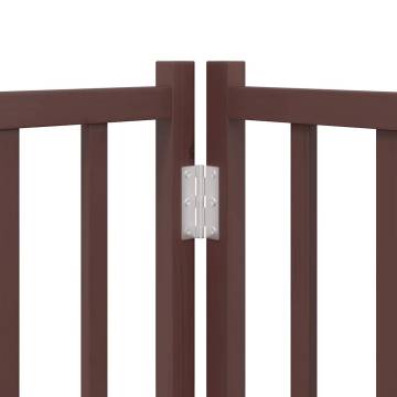 Dog Gate with Door - Foldable 4 Panels Brown Oak 320 cm